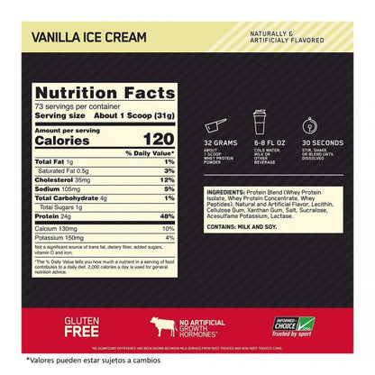 WHEY PROTEIN GOLD STAND- VAINILLA 5LB - OPTIMUM NUTRITION