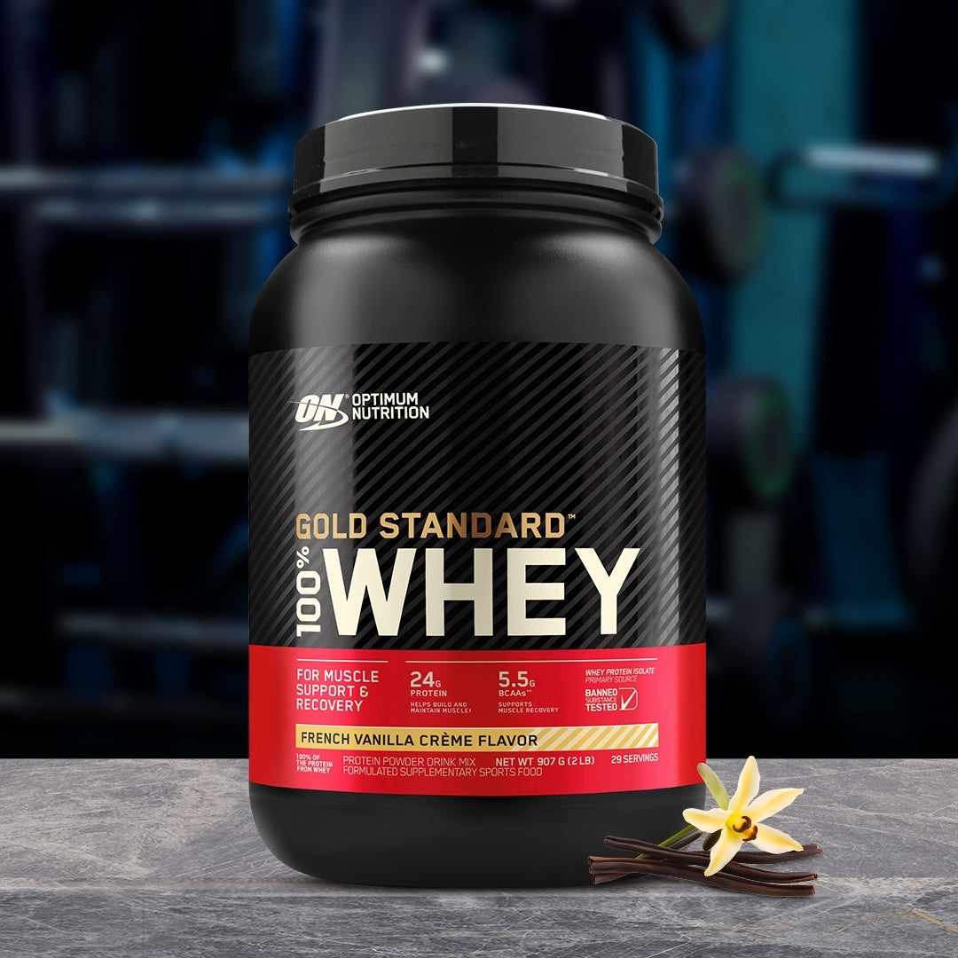 OPTIMUM NUTRITION GOLD STD WHEY VAINILLA 2LB - OPTIMUM NUTRITION