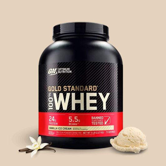 WHEY PROTEIN GOLD STAND- VAINILLA 5LB - OPTIMUM NUTRITION