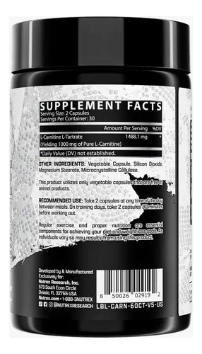 CARNITINE 60CT - NUTREX