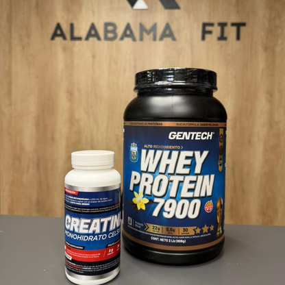 Combo Whey Protein 7900 2lb Gentech+ Creatina Celcius 120gr
