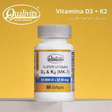 Vitamin D3 + K2 (MK-7) – 60 Softgels - QUALIVITS