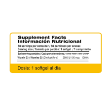 Vitamin D3 2000 UI – 60 Softgels - QUALIVITS