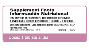 Ácido Fólico 800 mcg (Metil Folato) – 100 Tabs - QUALIVITS
