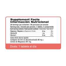 Collagen Type II (UC-II) + Magnesio + B6 – 30 Tabs - QUALIVITS