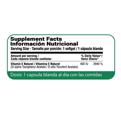 VITAMINA E - 400 I.U. 100 SOFT. - QUALIVITS