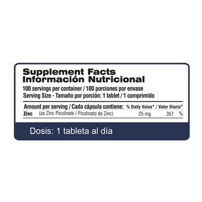 ZINC 40 MG 100 TABS. - QUALIVITS